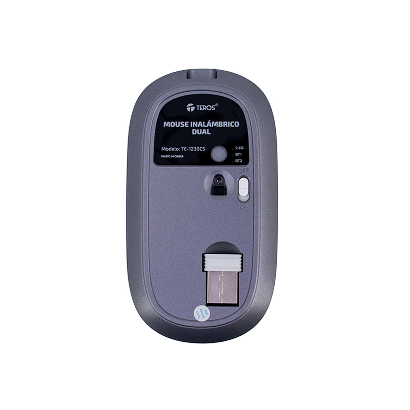 Mouse inalámbrico dual TEROS TE-1230CS, 3 botones, 1200DPI, miniatura 1