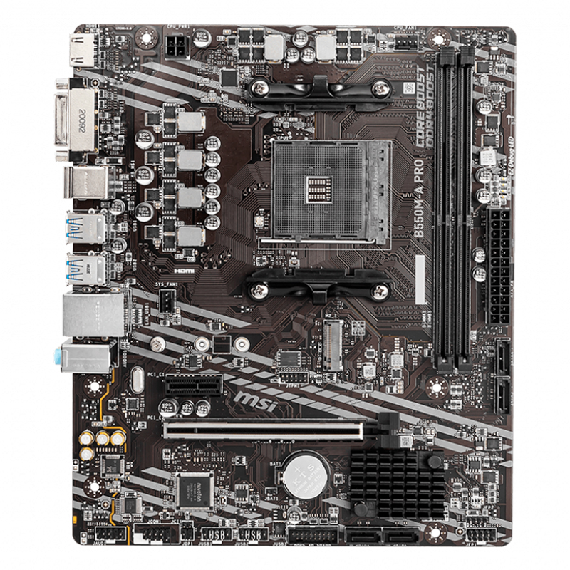 Motherboard MSI B550M-A PRO, AMD B550, AM4, DDR4, HDMI, DVI-D, LAN, USB 3.2 GEN1, M-ATX, miniatura 2