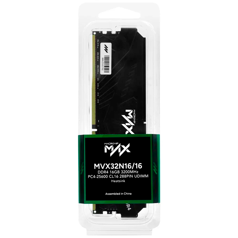 Memoria UDIMM MACROVIP Max, MVX32N16/16, 16GB DDR4-3200MHz PC4-25600, CL16, 288-Pin, miniatura 3