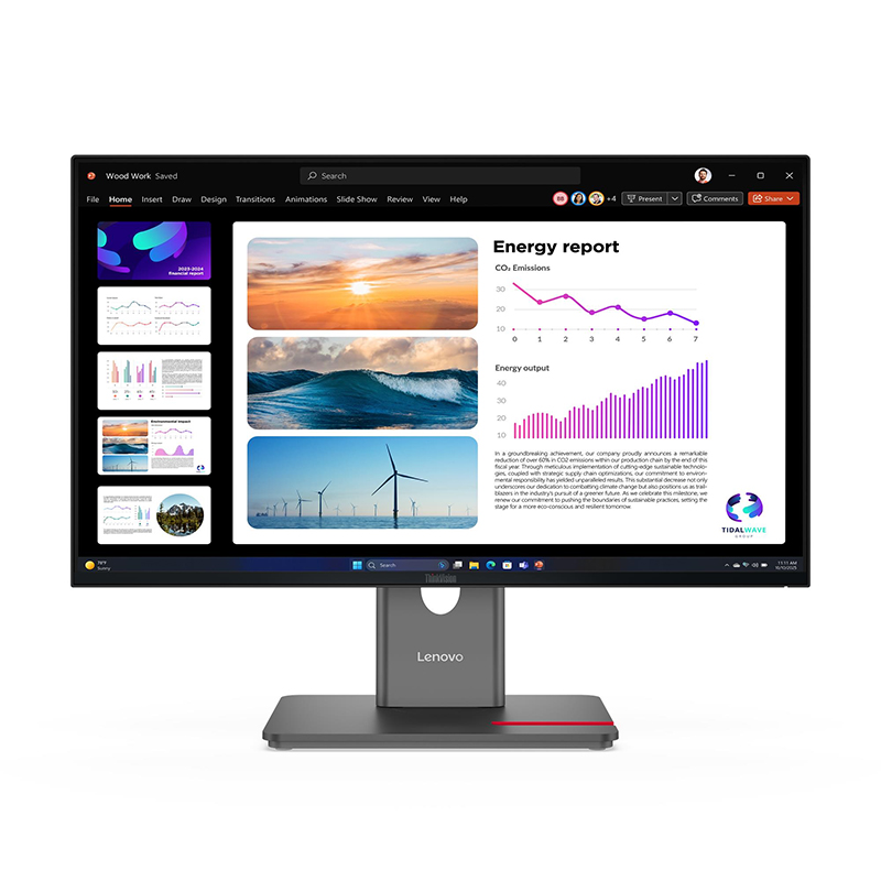 Monitor Plano Lenovo ThinkVision P24Q-40, 23.8 QHD/IPS/HDMI/DP/DP-OUT/USB-A/USB-B/USB-C, miniatura 3