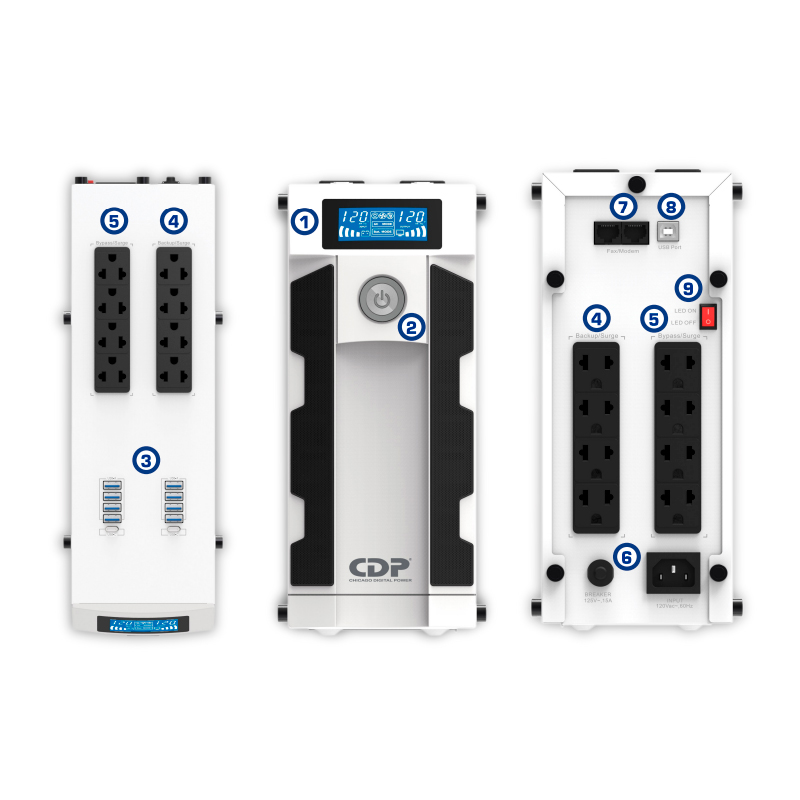 UPS Interactivo CDP (Chicago Digital Power) GSMART 1516i, 1500VA/900W, miniatura 1