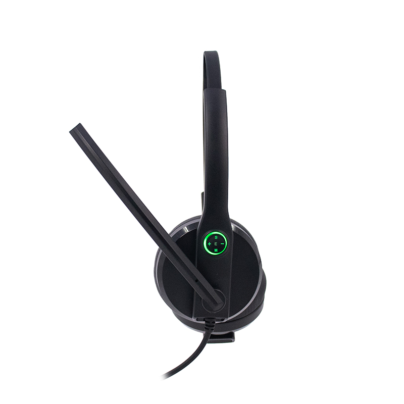 Audífono alámbrico TEROS TE-8039C, USB, Luces LED